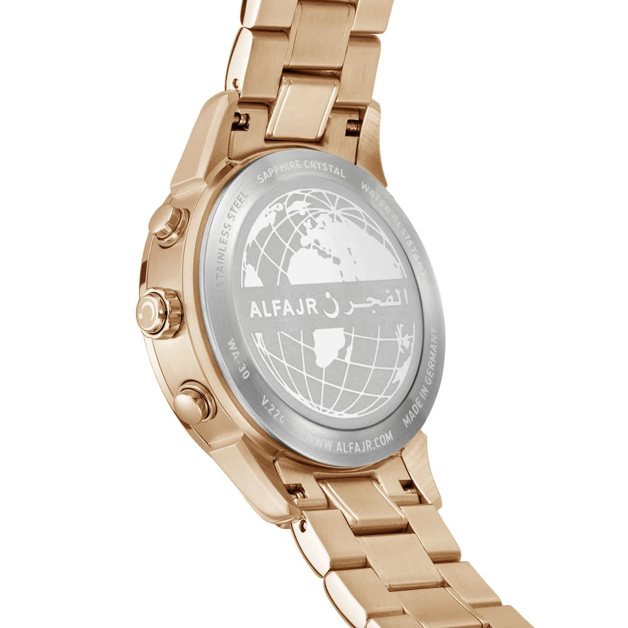 Al Fajr Legend 360 Luxury Azan Watch WA-30SB  Stainless Steel back view