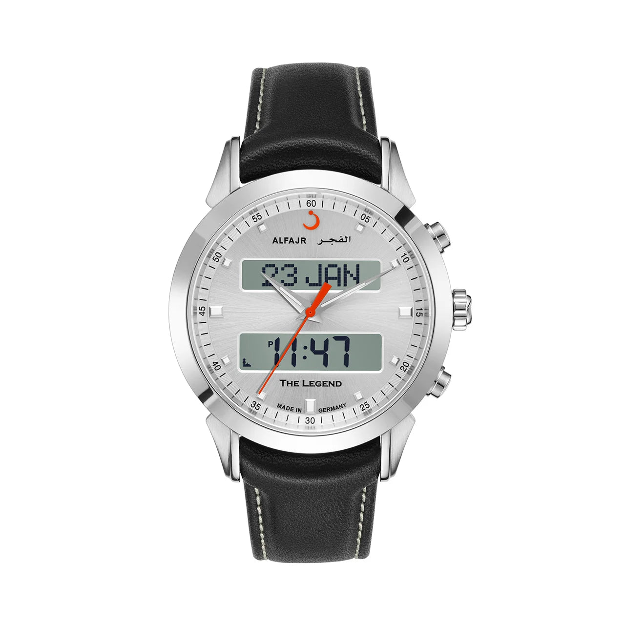 Al Fajr Legend 360 Luxury Azan Watch White Dial WA-30L – Leather