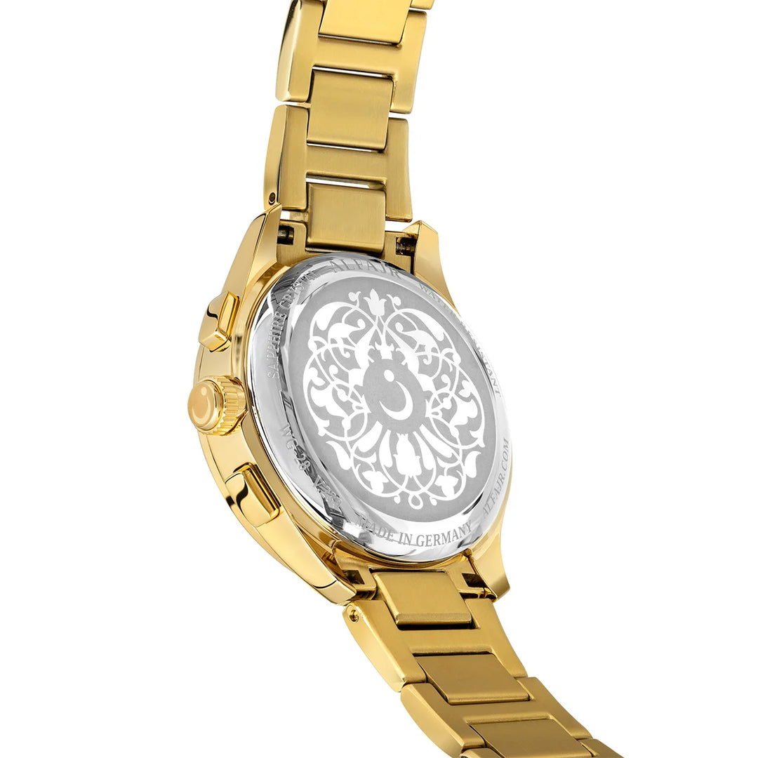 Al Fajr Premier 360 Ladies Steel Wrist Watch - Gold Color back view