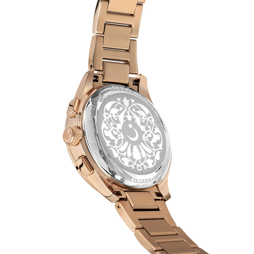 Al Fajr Premier 360 Ladies Steel Wrist Watch - Rose Gold Color back view