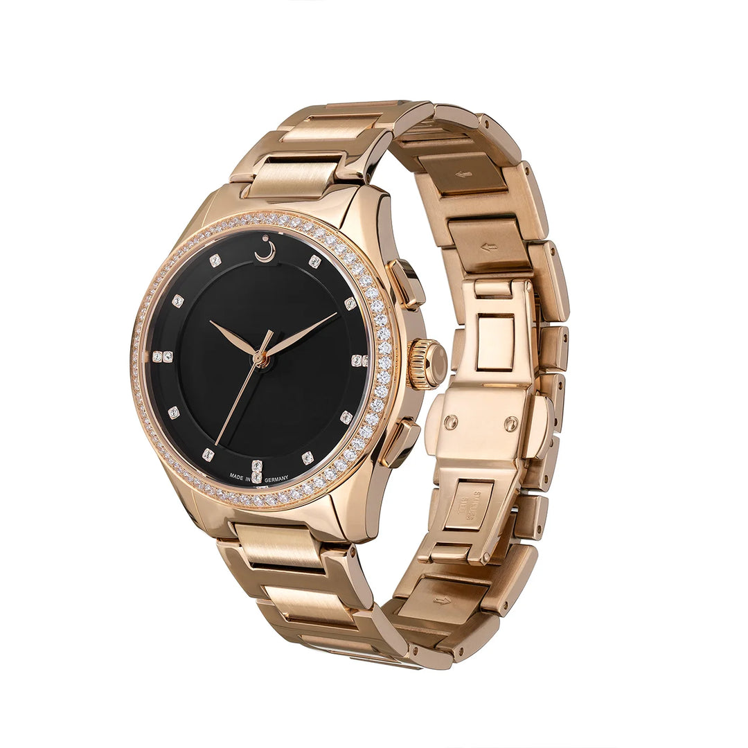 Al Fajr Premier 360 Ladies Steel Wrist Watch - Rose Gold Color side view