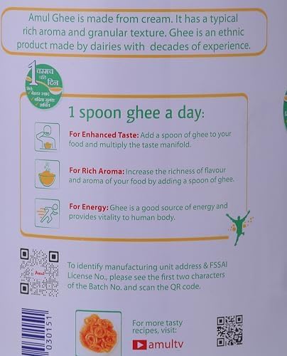 Buy Amul Pure Ghee 1L at deensquare.com. Authentic Indian clarified butter with rich aroma and taste, available in Dubai | UAE.
