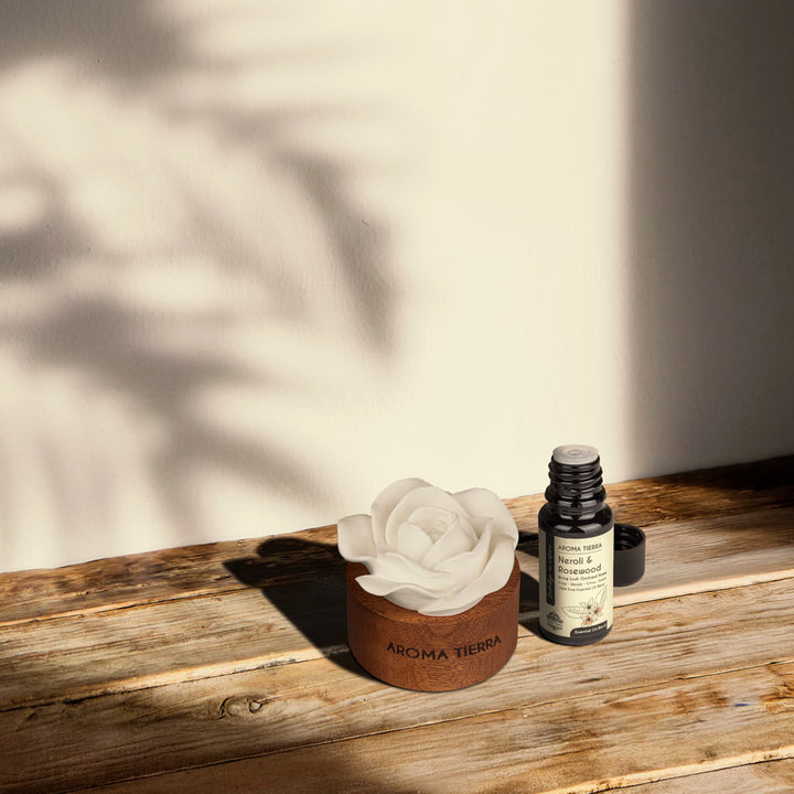 Neroli &amp; Rosewood Essential Oil Blend – Uplifting Floral-Woody Aroma