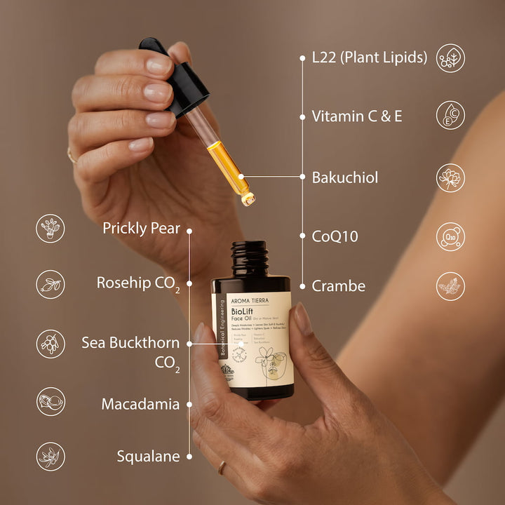 BioLift Face Oil – High-Performance Oil for Mature &amp; Aging Skin | Aroma Tierra
