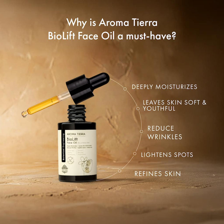 BioLift Face Oil – High-Performance Oil for Mature &amp; Aging Skin | Aroma Tierra