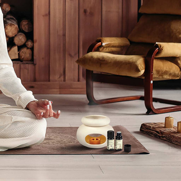 Lona Gift Set - Ceramic Burner (Diffuser) with Essential Oils - Aroma Tierra