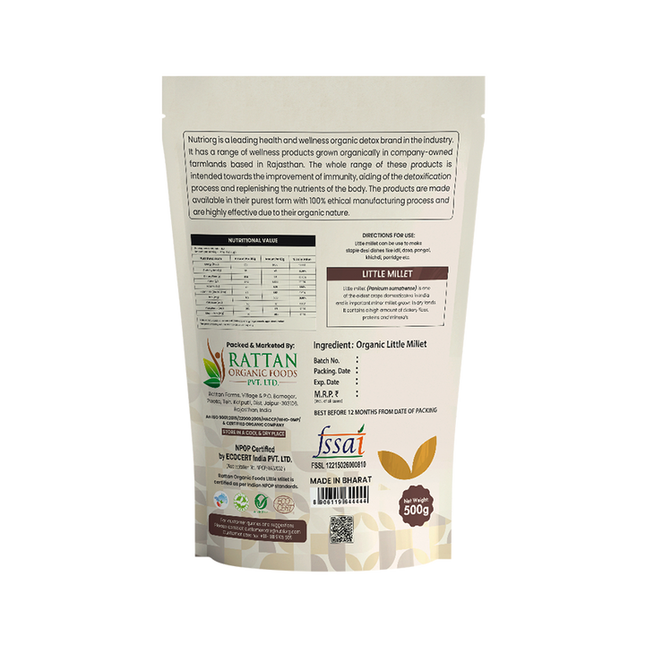 Nutriorg Organic Little Millet 500g