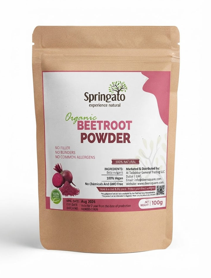 Buy natural 100% Beetroot Powder 100g for DIY skincare at deensquare.com. No fillers or binders. Shop online in Dubai | UAE.