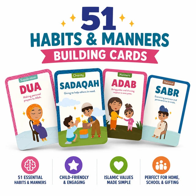 Shop Best Behaviours Cards by Little Pilgrims with 50 Islamic manners cards for children. Shop now at DeenSquare | Dubai | UAE.