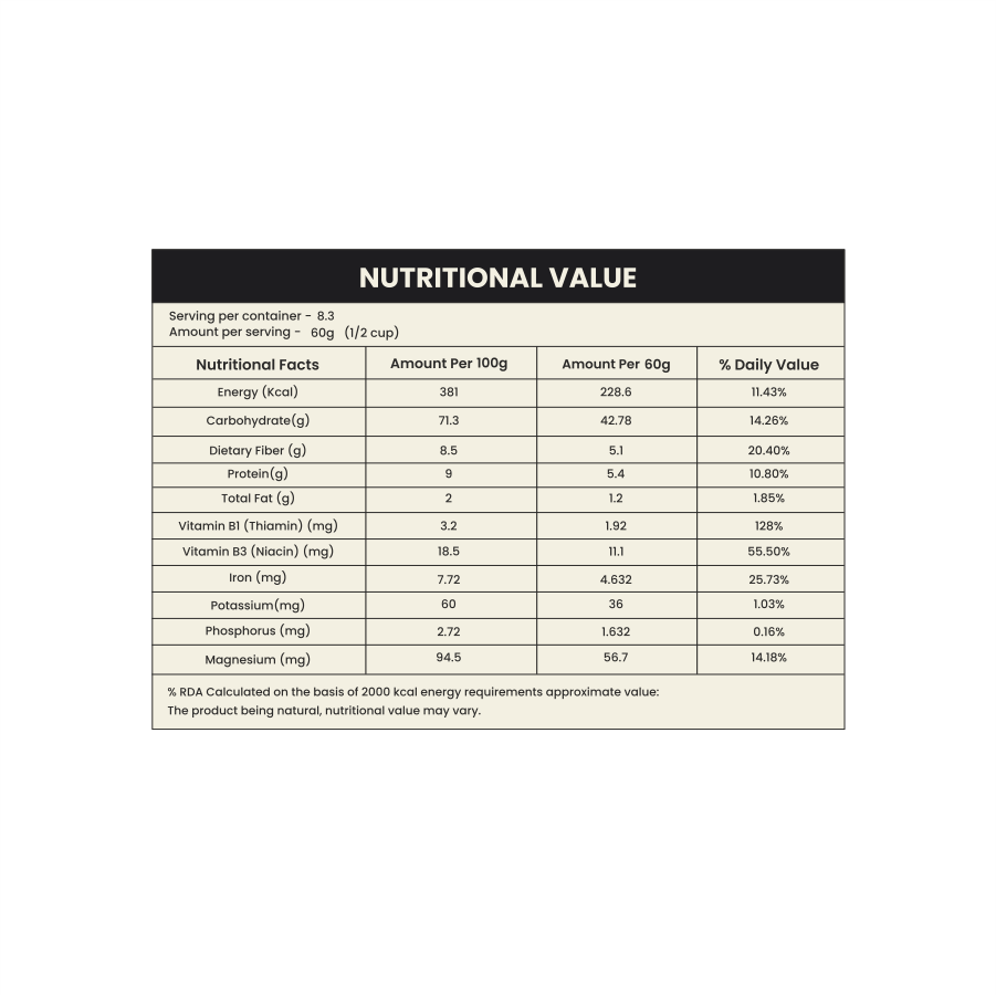 Nutriorg Organic Brown Top Millet 500gm