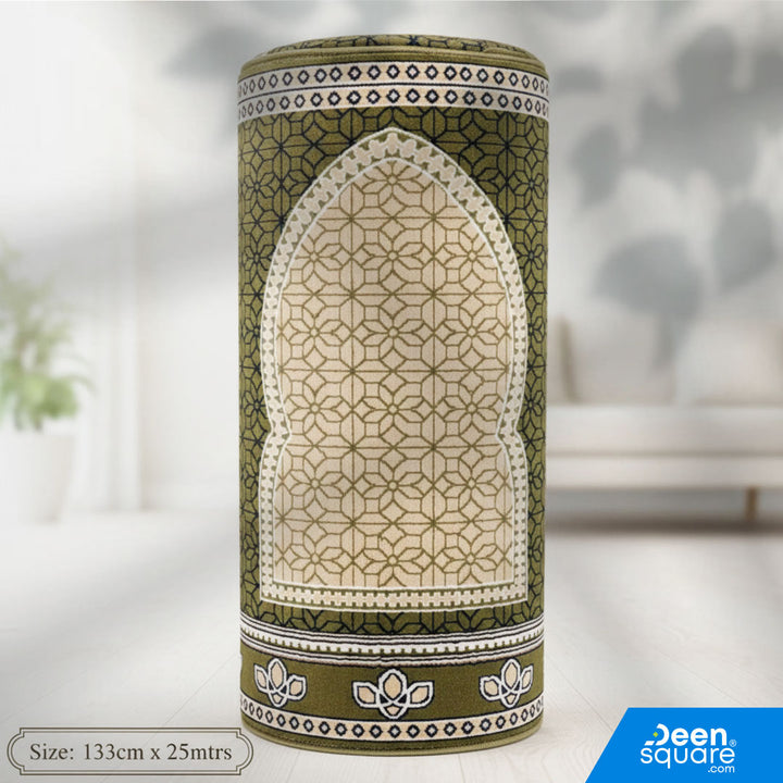 Buy premium green mosque carpet roll 133x25m at DeenSquare.com. Fast shipping in Dubai and delivery across UAE from DeenSquare.com.