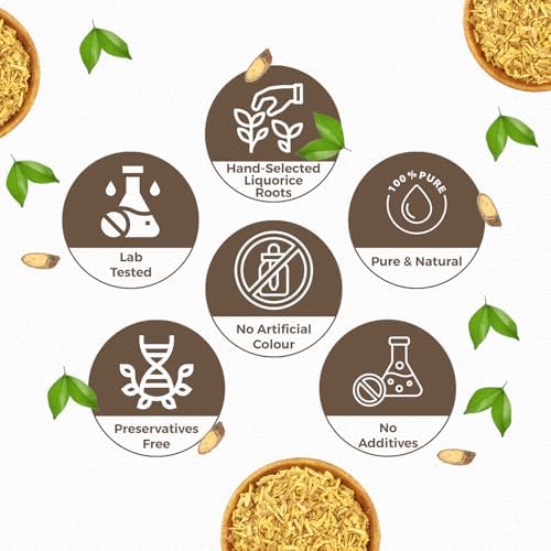 CARMEL ORGANICS Liquorice (Mulethi) Root Cut features