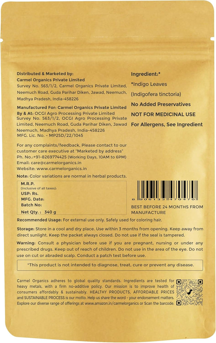 Carmel Organics Indigo Leaves Powder 340G