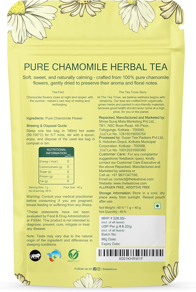 Buy Chamomile Herbal Tea 40 Tea Bags at deensquare.com. Naturally caffeine-free herbal tea for relaxation. Fast delivery across Dubai | UAE.