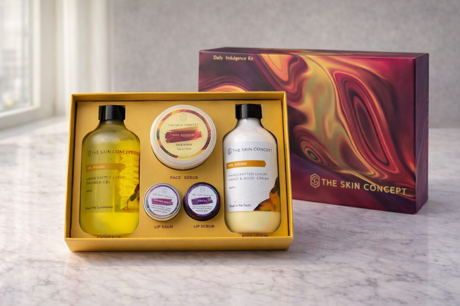 Buy The Sol Kissed Daily Ritual Women's Grooming Gift Set by The Skin Concept at deensquare.com. Luxury skincare gift box in Dubai | UAE.