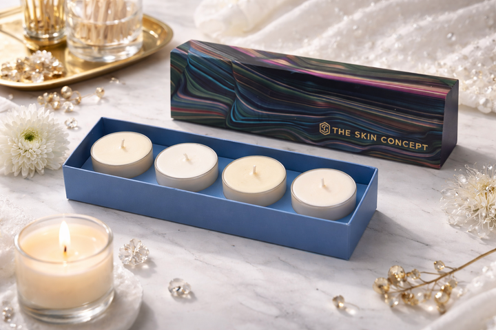 Buy Mood Candle Collection by The Skin Concept at deensquare.com. Hand-poured soy wax scented candles for home ambiance in Dubai | UAE.