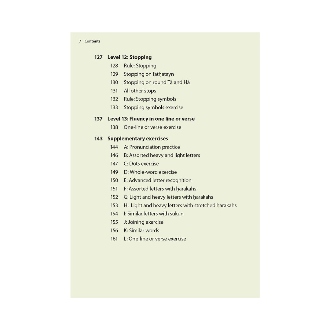 Safar Complete Qaidah Madinah Script book Contents