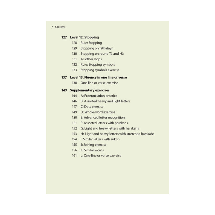 Safar Complete Qaidah Madinah Script book Contents