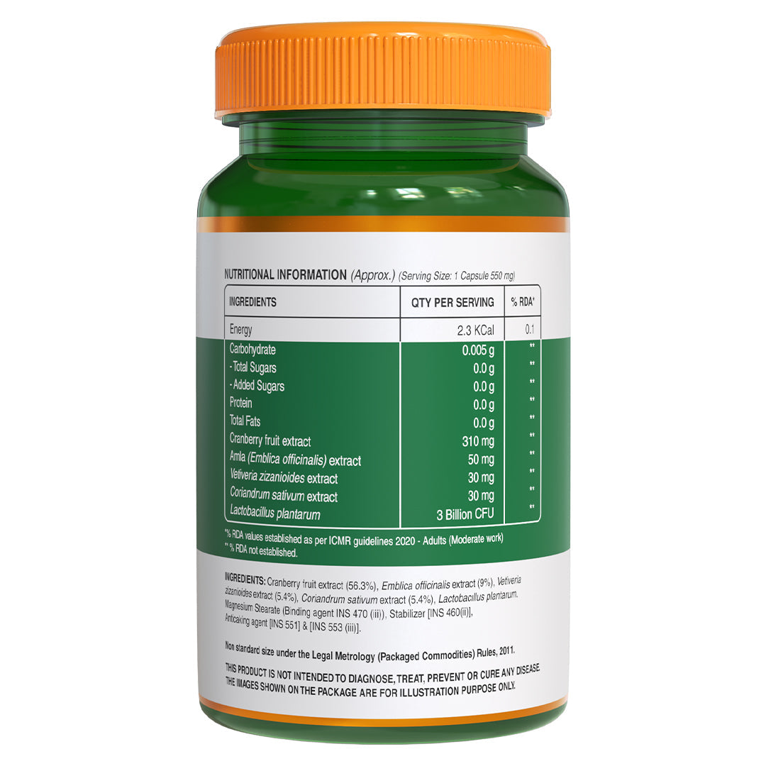 Pure Nutrition Cranberry with Amla Extract, Herbs &amp; Probiotics | Plant-Based Daily Wellness Support