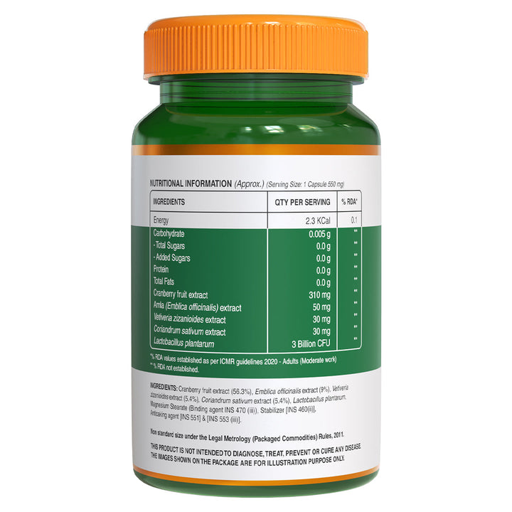 Pure Nutrition Cranberry with Amla Extract, Herbs &amp; Probiotics | Plant-Based Daily Wellness Support