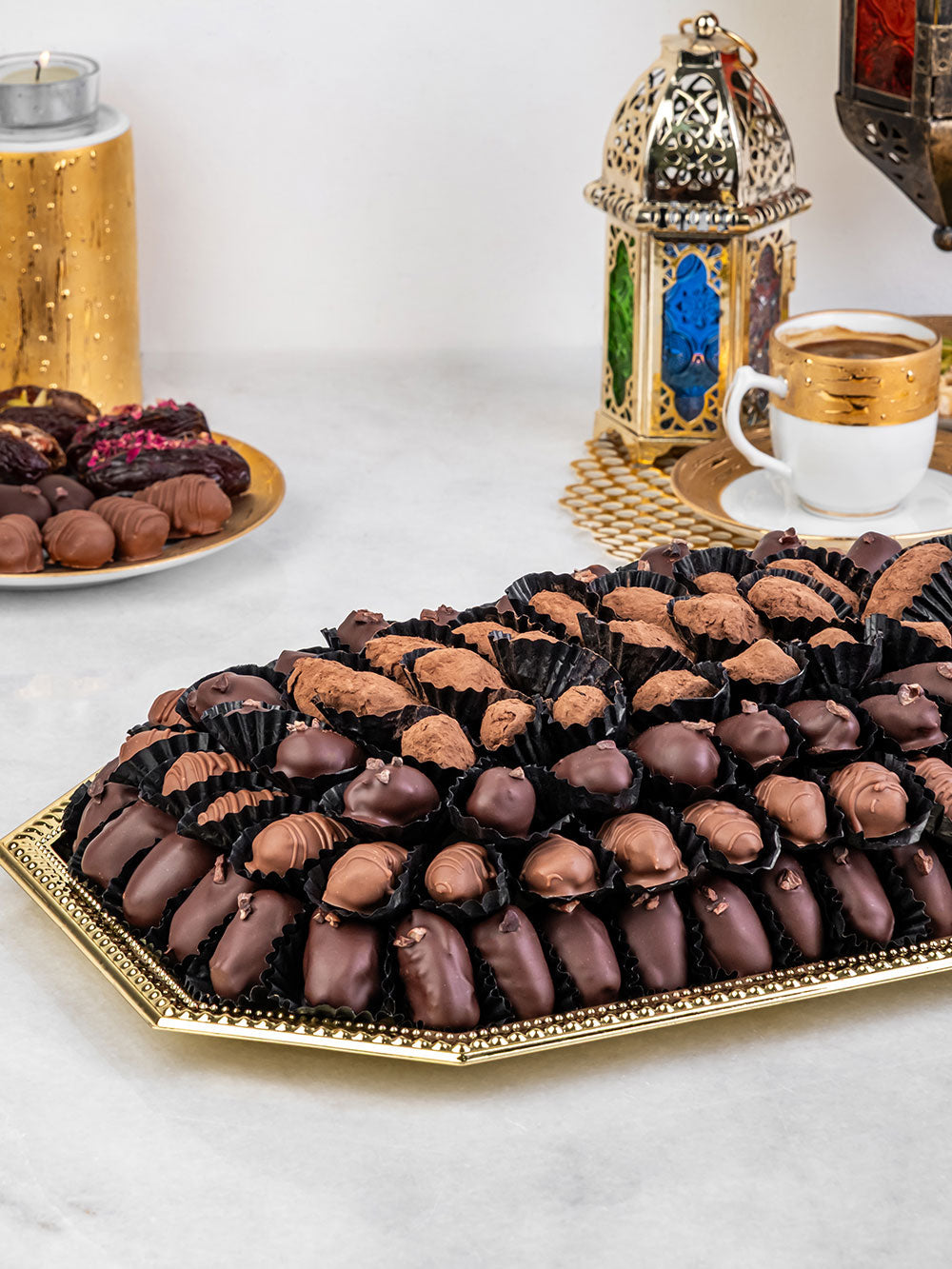 Desert Gold Platter – Luxury Dates &amp; Chocolate Ramadan Gift Tray - Co Chocolat
