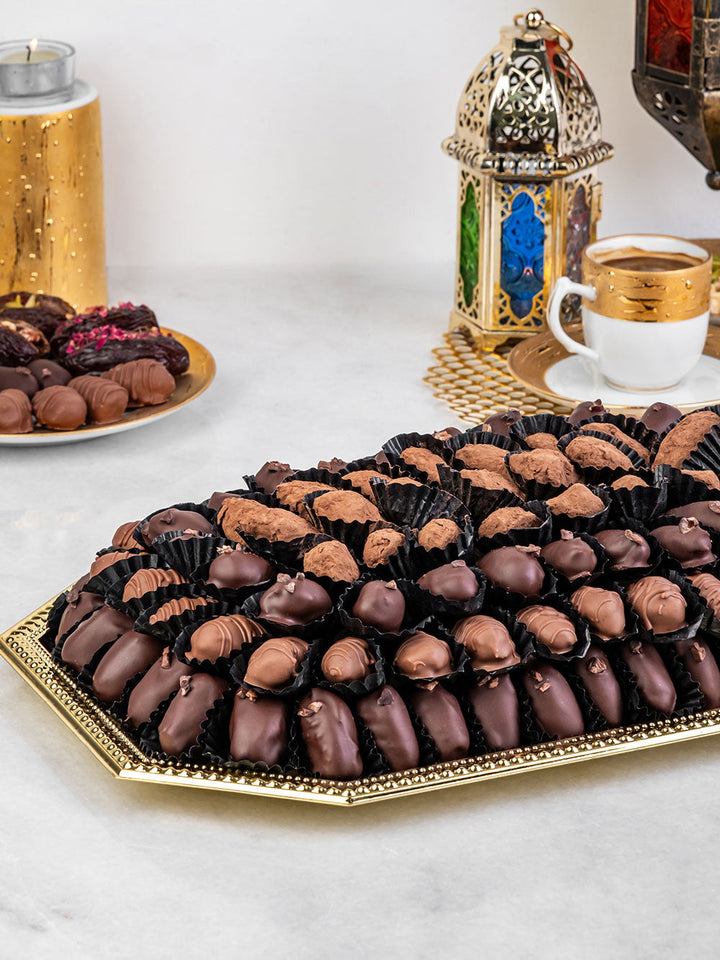 Desert Gold Platter – Luxury Dates &amp; Chocolate Ramadan Gift Tray - Co Chocolat