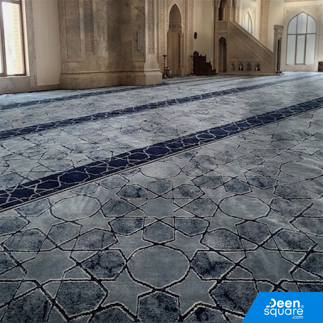 Buy Damascus Blue Mosque Carpet at DeenSquare.com. Fast shipping in Dubai and delivery across UAE from DeenSquare.com for mosques and prayer halls.