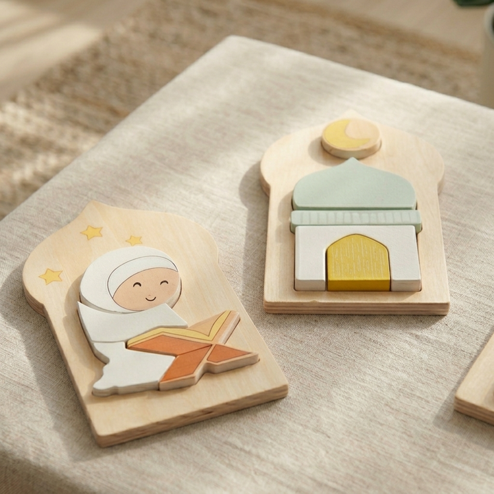 Deen Puzzles | Deen-inspired Wooden Puzzle Set for Kids by Hanbee