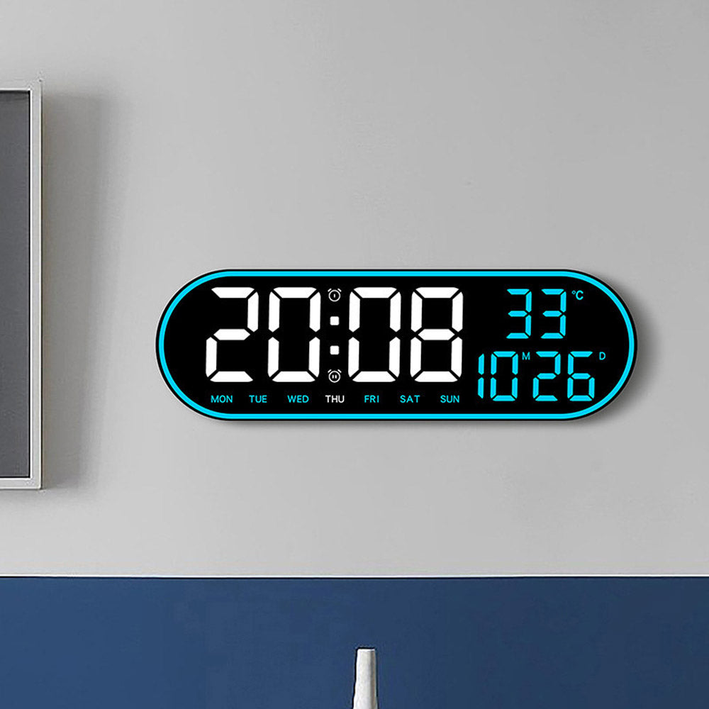 Buy 8021 digital alarm clock at deensquare.com Dubai UAE. LED wall/table clock with temperature display, remote control &amp; adjustable brightness.