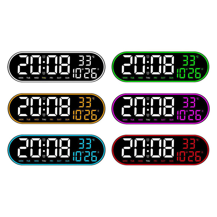 Buy 8021 digital alarm clock at deensquare.com Dubai UAE. LED wall/table clock with temperature display, remote control &amp; adjustable brightness.