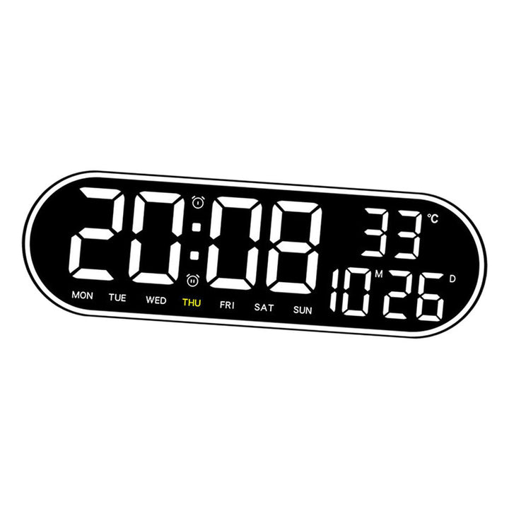 Buy 8021 digital alarm clock at deensquare.com Dubai UAE. LED wall/table clock with temperature display, remote control &amp; adjustable brightness.