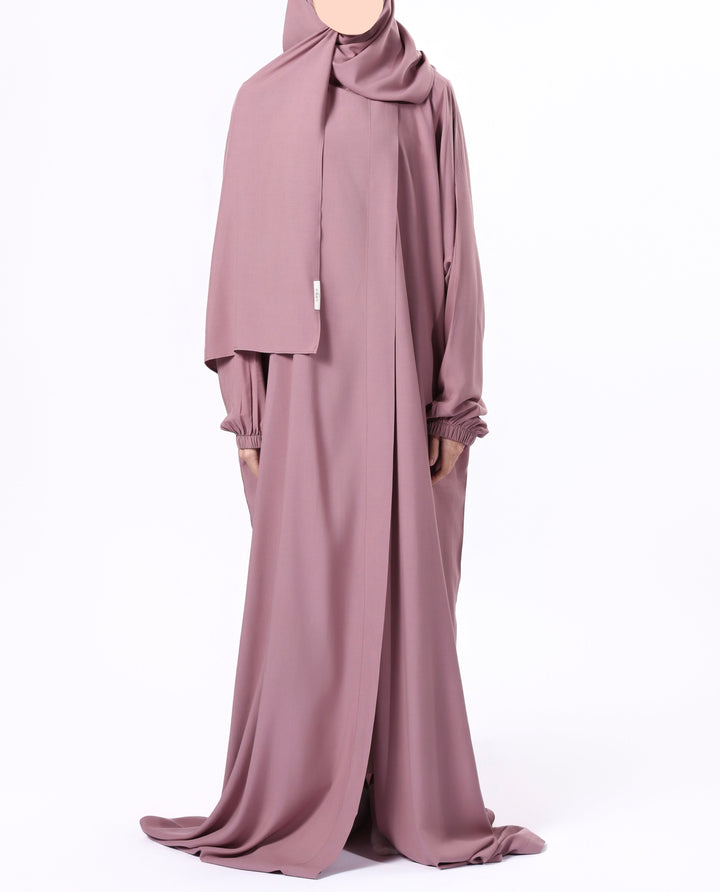 Buy premium prayer dress with attached sheila at DeenSquare.com. Fast shipping in Dubai and delivery across UAE from DeenSquare.com.
