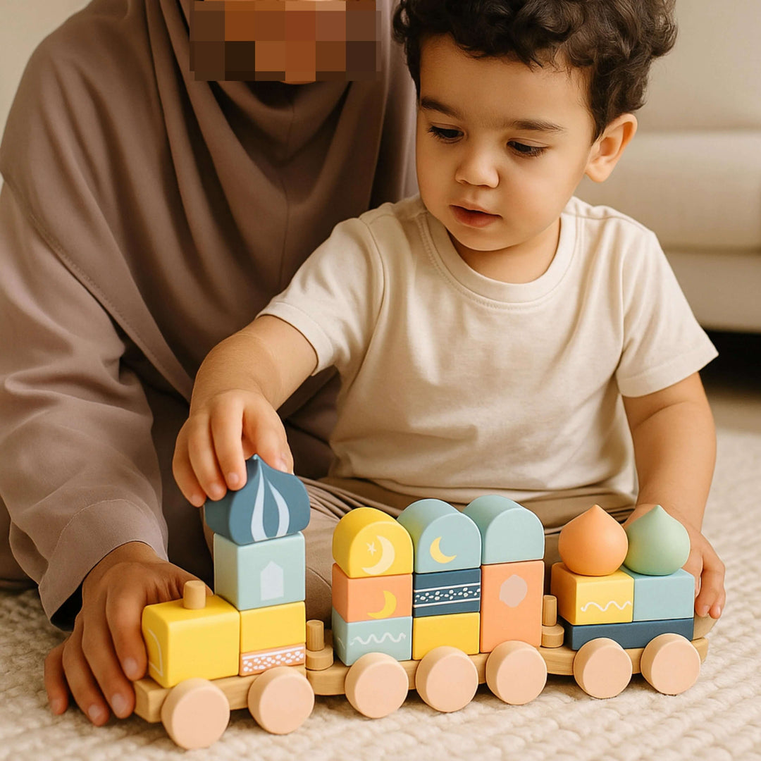 Eeman Express | Islamic Wooden Train Set, Islamic Blocks Activity Toy  its hanabeee