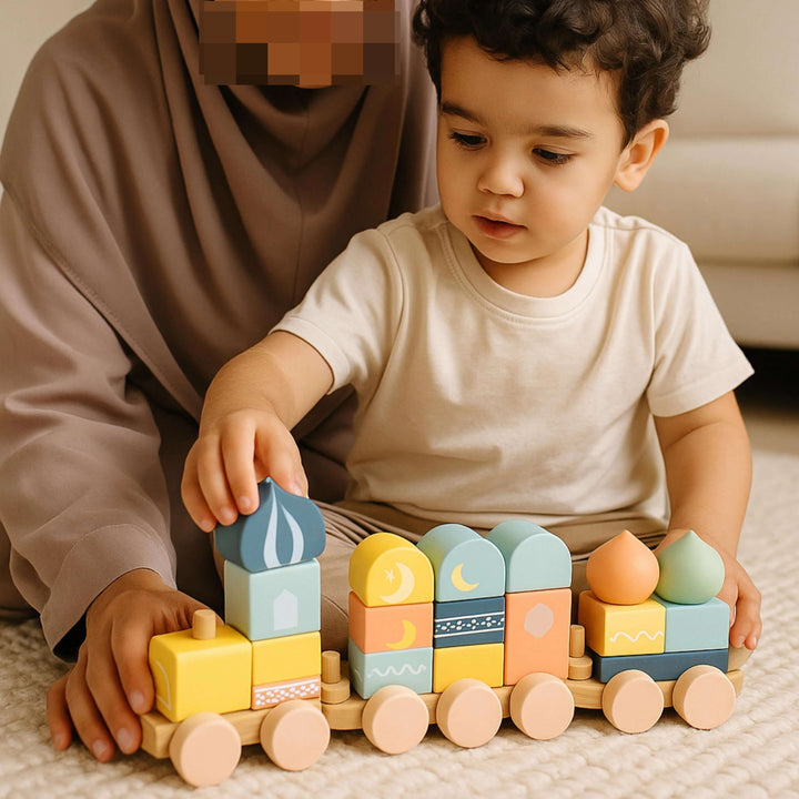 Eeman Express | Islamic Wooden Train Set, Islamic Blocks Activity Toy  its hanabeee