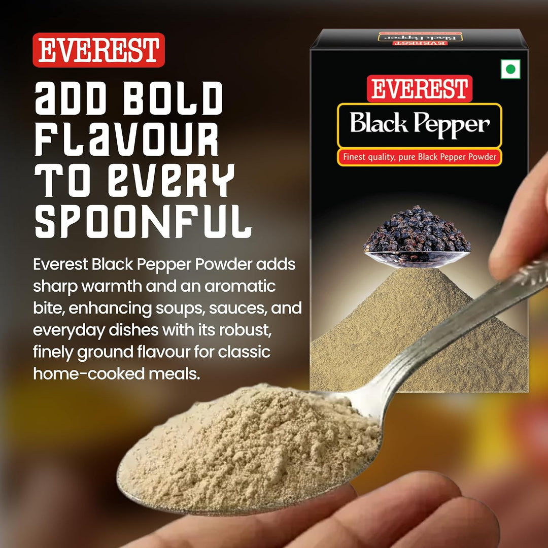 Buy Everest Black Pepper Powder 100g at deensquare.com. Premium Indian spice with rich flavour and aroma, available in Dubai | UAE.