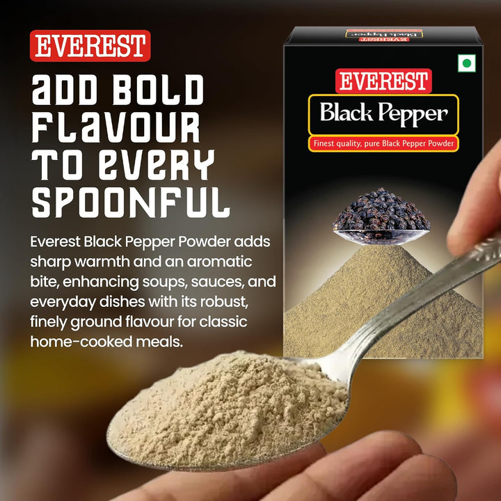 Buy Everest Black Pepper Powder 100g at deensquare.com. Premium Indian spice with rich flavour and aroma, available in Dubai | UAE.