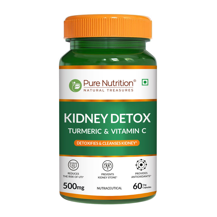 Pure Nutrition kidney detox capsules with punarnava gokhru turmeric rosehip for kidney support