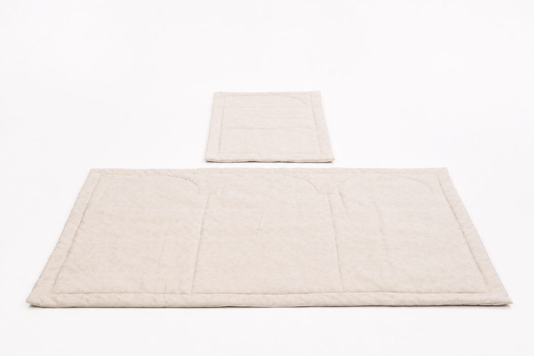 Buy Premium Family Prayer Mat Set for 3–4 people at deensquare.com. Beige Jodali group mat with fast shipping in Dubai | UAE.