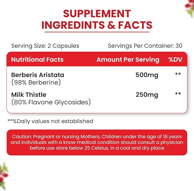 Buy HIMALAYAN ORGANICS Berberine 95% with Milk Thistle 60 Veg Capsules at deensquare.com. Herbal liver wellness supplement in Dubai | UAE.