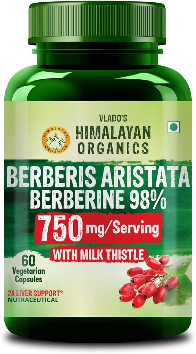 Buy HIMALAYAN ORGANICS Berberine 95% with Milk Thistle 60 Veg Capsules at deensquare.com. Herbal liver wellness supplement in Dubai | UAE.