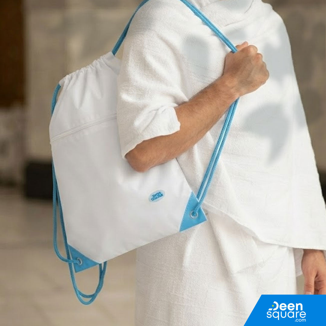 Buy Hajj &amp; Umrah Shoe &amp; Prayer Mat Backpack with separate shoe compartment. Durable nylon travel bag for pilgrims. Shop at deensquare.com with fast delivery across Dubai and UAE.