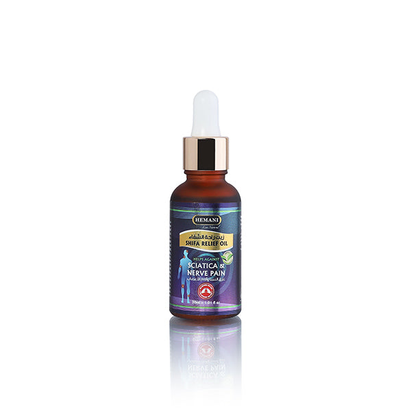 Buy Hemani Shifa Relief Oil 30ml for muscle, joint &amp; nerve pain relief. Herbal formula for sciatica, stiffness &amp; daily comfort.