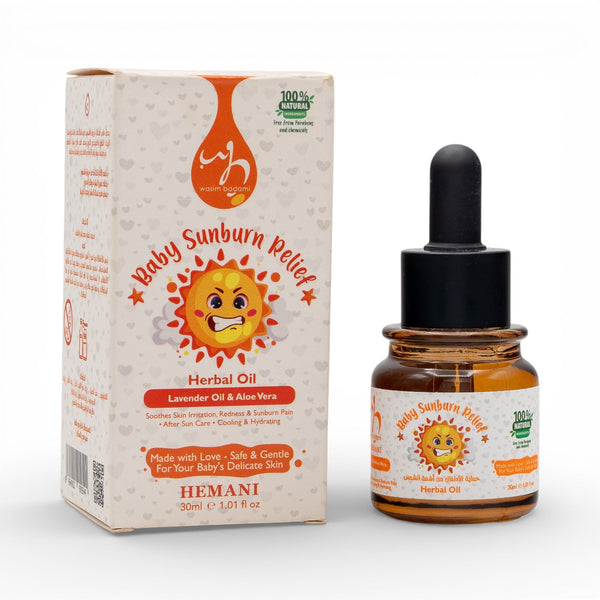 Shop Hemani Sunburn Relief Herbal Oil for Baby 30ml. Soothes sun‑exposed skin with natural care. Order online in UAE with fast delivery.