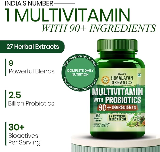 Buy Himalayan Organics Immunity Multivitamin with Probiotics 180 Tablets at deensquare.com. Daily wellness support in Dubai | UAE.