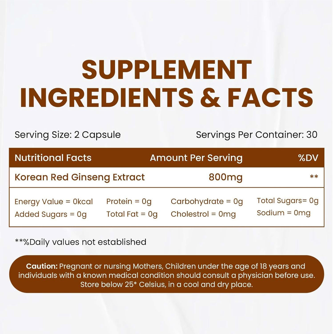 Buy Himalayan Organics Korean Red Panax Ginseng 800mg 100 Veg Capsules at deensquare.com. Herbal wellness supplement in Dubai | UAE.