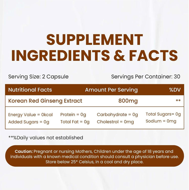 Buy Himalayan Organics Korean Red Panax Ginseng 800mg 100 Veg Capsules at deensquare.com. Herbal wellness supplement in Dubai | UAE.