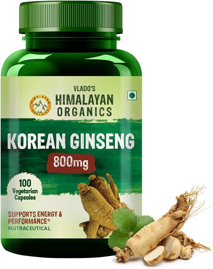 Buy Himalayan Organics Korean Red Panax Ginseng 800mg 100 Veg Capsules at deensquare.com. Herbal wellness supplement in Dubai | UAE.