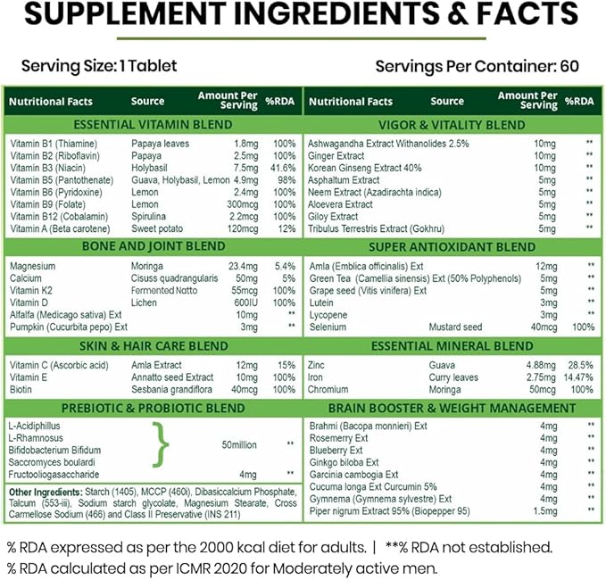Buy Himalayan Organics Multivitamin with Probiotics 60+ Ingredients 60 Veg Tablets at deensquare.com. Available in Dubai | UAE.