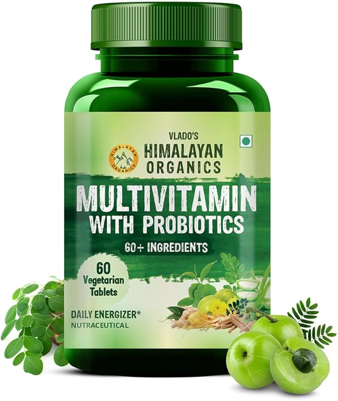 Buy Himalayan Organics Multivitamin with Probiotics 60+ Ingredients 60 Veg Tablets at deensquare.com. Available in Dubai | UAE.
