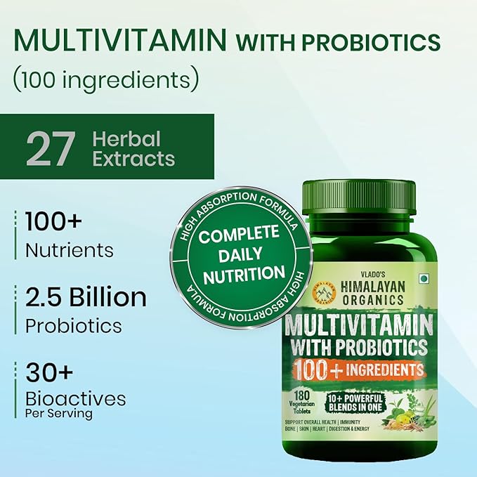 Buy Himalayan Organics Multivitamin with Probiotics 180 Tablets at deensquare.com. Daily wellness supplement available in Dubai | UAE.